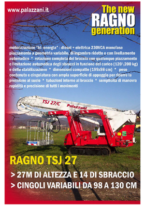 Pásové teleskopické pracovní plošiny Palazzani TSJ 27 C