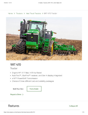 Pásové traktory John Deere 9RT 470