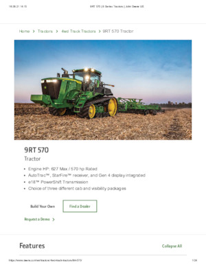 Pásové traktory John Deere 9RT 570