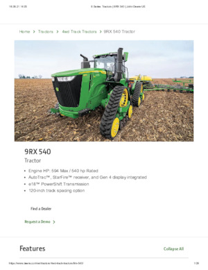Pásové traktory John Deere 9RX 540