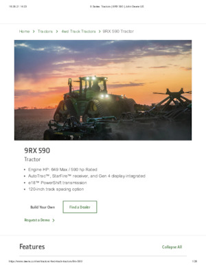 Pásové traktory John Deere 9RX 590