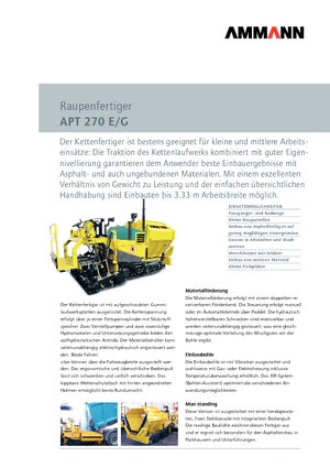 Pásové finišery Ammann AFT 270 E/G