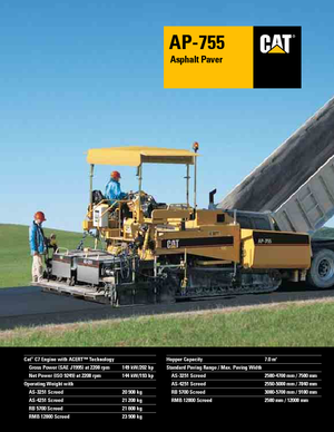 Pásové finišery Caterpillar AP755