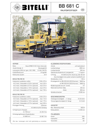 Pásové finišery Bitelli BB 681 C-RB 5700 VB