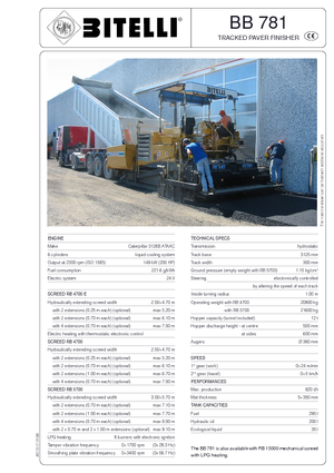 Pásové finišery Bitelli BB 781 RB 4700