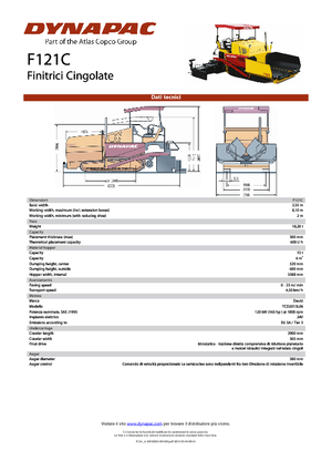 Pásové finišery Dynapac F 121 C