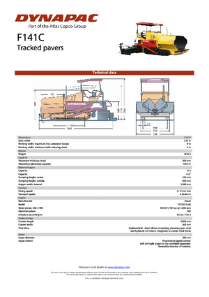 Pásové finišery Dynapac F 141 C