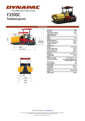 Pásové finišery Dynapac F 2500 C