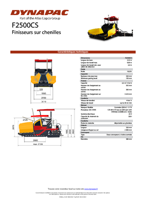 Pásové finišery Dynapac F 2500 CS