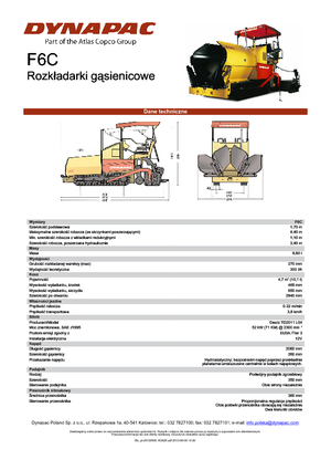Pásové finišery Dynapac F 6 C