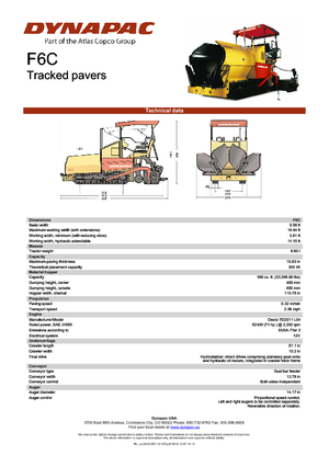 Pásové finišery Dynapac F 6 C