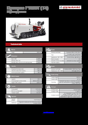 Pásové finišery Dynapac F1000T