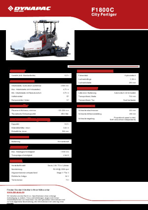 Pásové finišery Dynapac F1800C