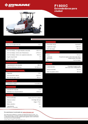 Pásové finišery Dynapac F1800C