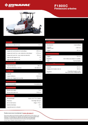 Pásové finišery Dynapac F1800C