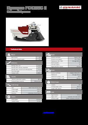 Pásové finišery Dynapac FC1300C II