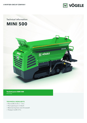 Pásové finišery Vögele MINI 500