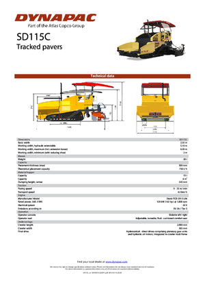 Pásové finišery Dynapac SD 115 C