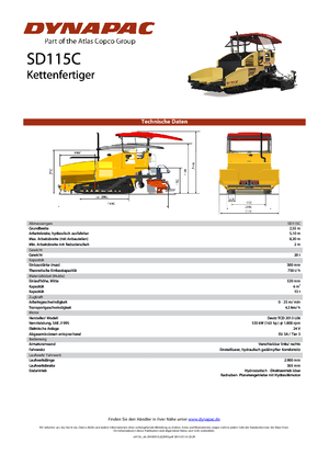 Pásové finišery Dynapac SD 115 C