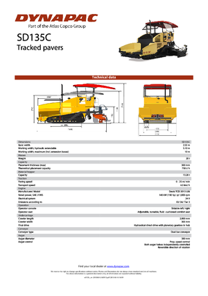 Pásové finišery Dynapac SD 135 C