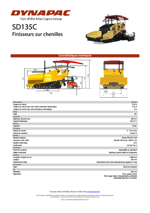 Pásové finišery Dynapac SD 135 C