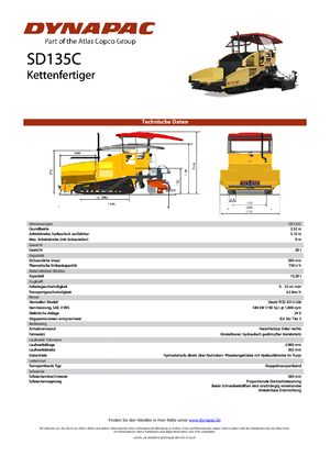 Pásové finišery Dynapac SD 135 C