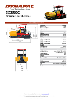 Pásové finišery Dynapac SD 2500 C