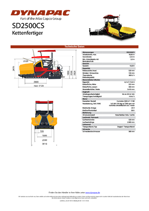 Pásové finišery Dynapac SD 2500 CS