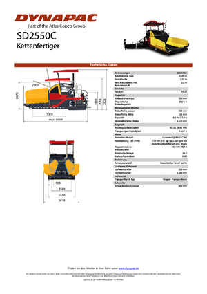 Pásové finišery Dynapac SD 2550 C