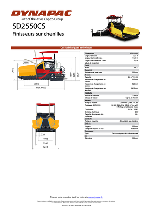 Pásové finišery Dynapac SD 2550 CS
