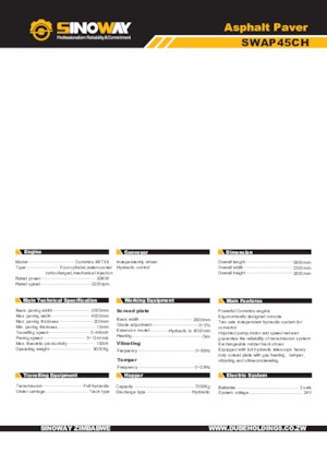 Kolové finišery Sinoway SWAP45CH