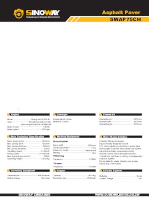 Pásové finišery Sinoway SWAP75CH