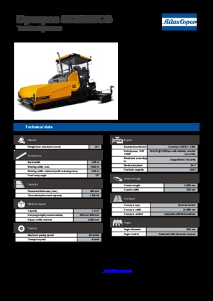 Pásové finišery Dynapac SD 2550 CS