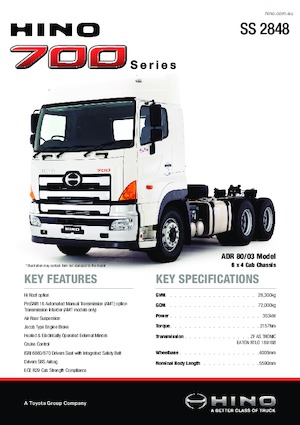 Tahače Hino 700 SS 2848 6x4