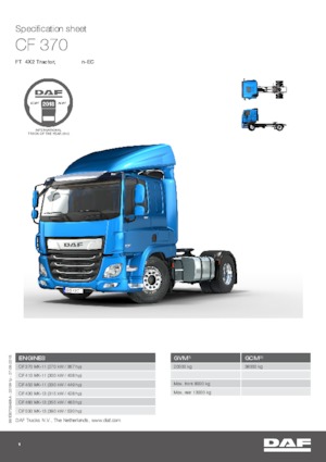 Tahače DAF CF 370 FT SLEEPER CAB