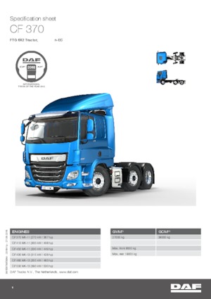 Tahače DAF CF 450 FTG SLEEPER CAB