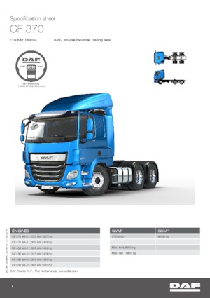 Tahače DAF CF 530 FTS SLEEPER CAB