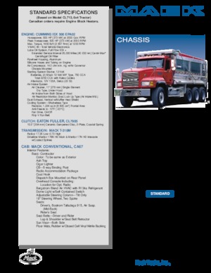 Tahače Mack CL703 CA67 Conventional Cummins ISX 500 6x4