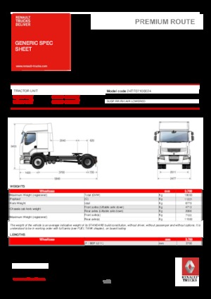 Tahače Renault PREMIUM 380.18 4X2 D TGV950