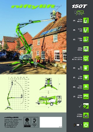 Autoplošiny s kloubovým výložníkem Niftylift Nifty 150T