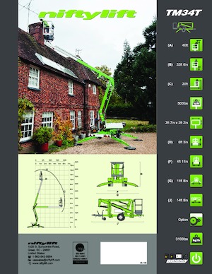 Autoplošiny s kloubovým výložníkem Niftylift TM34T