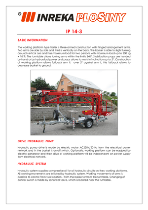 Autoplošiny s kloubovým výložníkem Inreka IP 14-3