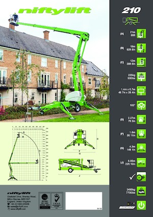 Autoplošiny s kloubovým výložníkem Niftylift Nifty 210DACT