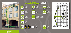 Autoplošiny s kloubovým výložníkem Niftylift NL 140