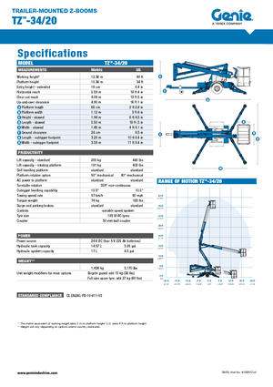 Autoplošiny s kloubovým výložníkem Genie TMZ 34/20 DC