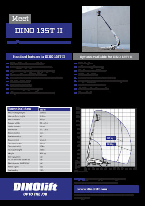 Přívěsné teleskopické pracovní plošiny Dino Lift Dino 135T II