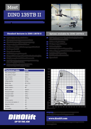 Přívěsné teleskopické pracovní plošiny Dino Lift Dino 135TB II