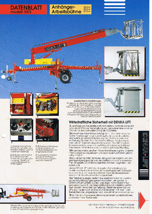 Přívěsné teleskopické pracovní plošiny Denka-Lift - Rothlehner 2500 DK 3 MK 25