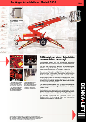 Přívěsné teleskopické pracovní plošiny Denka-Lift - Rothlehner DK 18