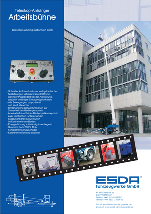 Přívěsné teleskopické pracovní plošiny Esda TA 2220